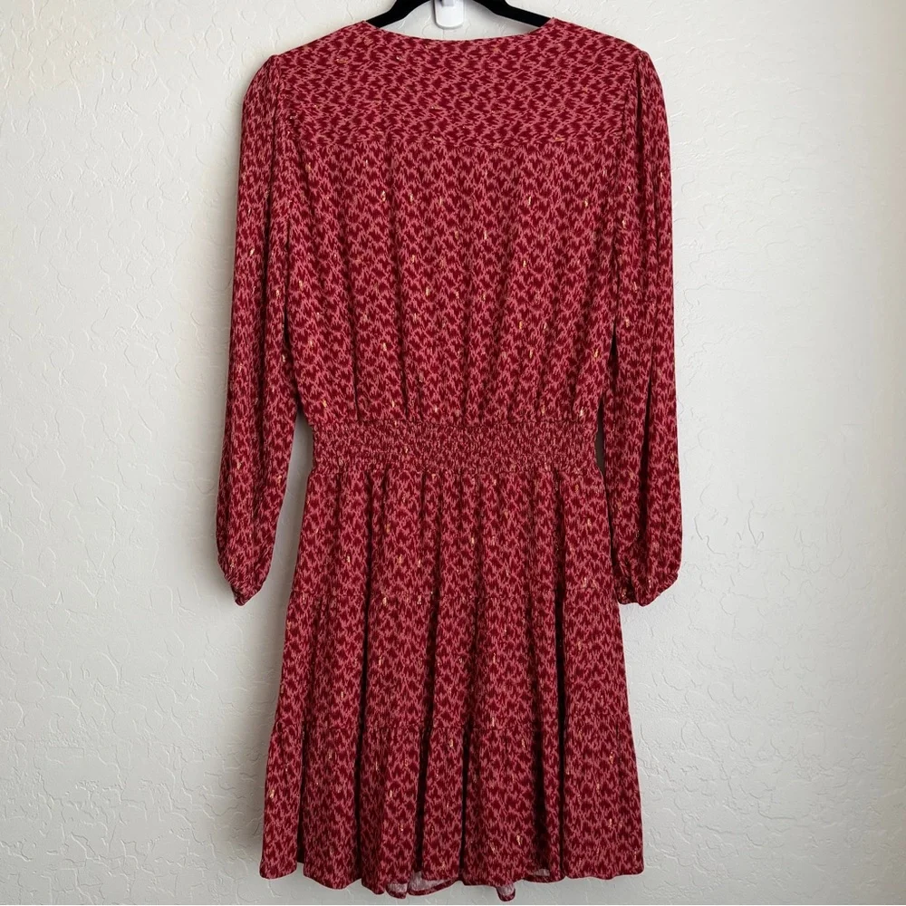 Paige Women's Sandee 3/4 Sleeve A-Line‎ Ruffle Hem Dress Papaya Multi Small